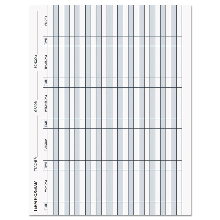Recycled Teacher's Planner, Weekly, Two-Page Spread (seven Classes), 11 X 8.5, Blue Cover