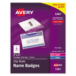Clip-Style Name Badge Holder With Laser/inkjet Insert, Top Load, 4 X 3, White, 40/box