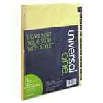 Deluxe Preprinted Simulated Leather Tab Dividers With Gold Printing, 12-Tab, Jan. To Dec., 11 X 8.5, Buff, 1 Set