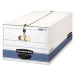 Stor/file Medium-Duty Strength Storage Boxes, Legal Files, 15.25" X 24.13" X 10.75", White/blue, 12/carton