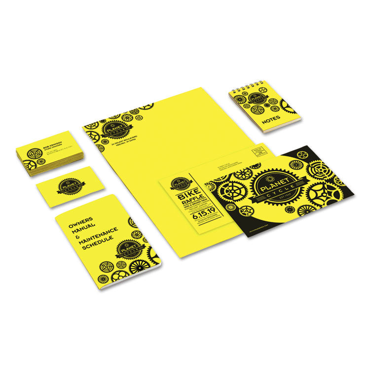 Color Cardstock, 65 lb Cover Weight, 8.5 x 11, Lift-Off Lemon, 250/Pack