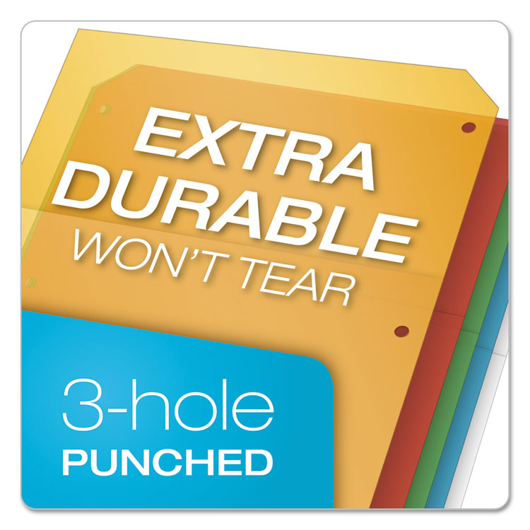 Poly Ring Binder Pockets, 8.5 x 11, Assorted Colors, 5/Pack