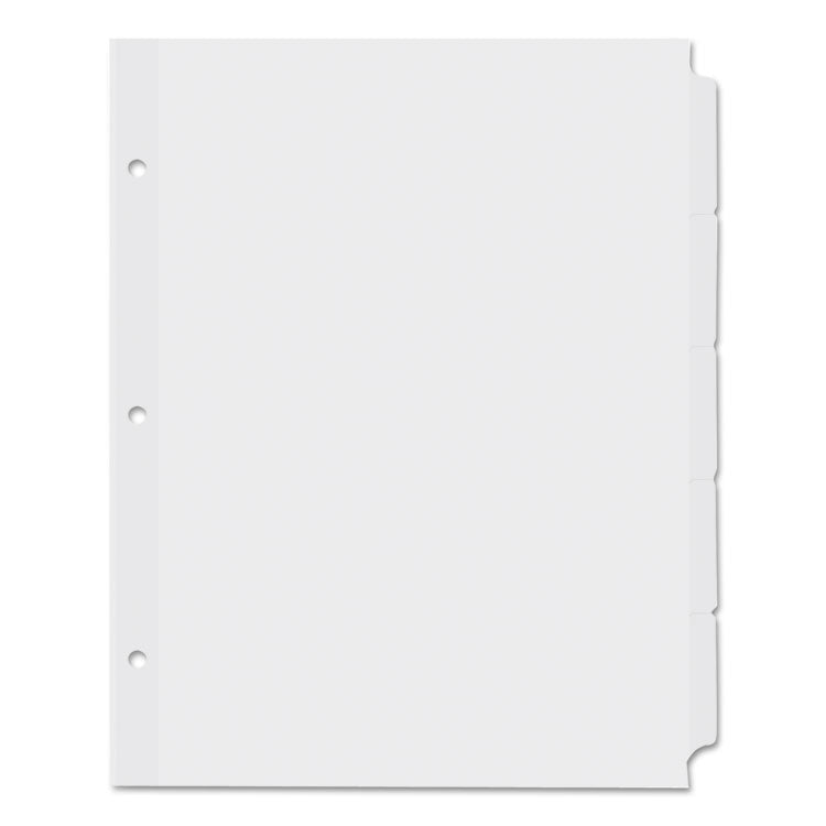 Self-Tab Index Dividers, 5-Tab, 11 X 8.5, White, 36 Sets