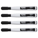 Magnetic Dry Erase Marker, Fine Bullet Tip, Black, 4/pack