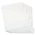 Custom Label Tab Dividers With Self-Adhesive Tab Labels, 5-Tab, 11 X 8.5, White, 25 Sets
