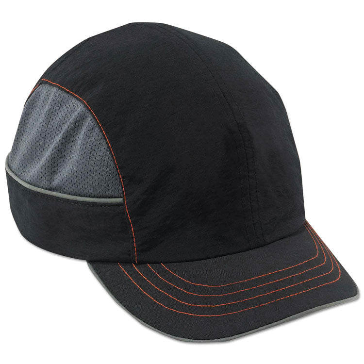 Skullerz 8950 Bump Cap Hat, Short Brim, Black