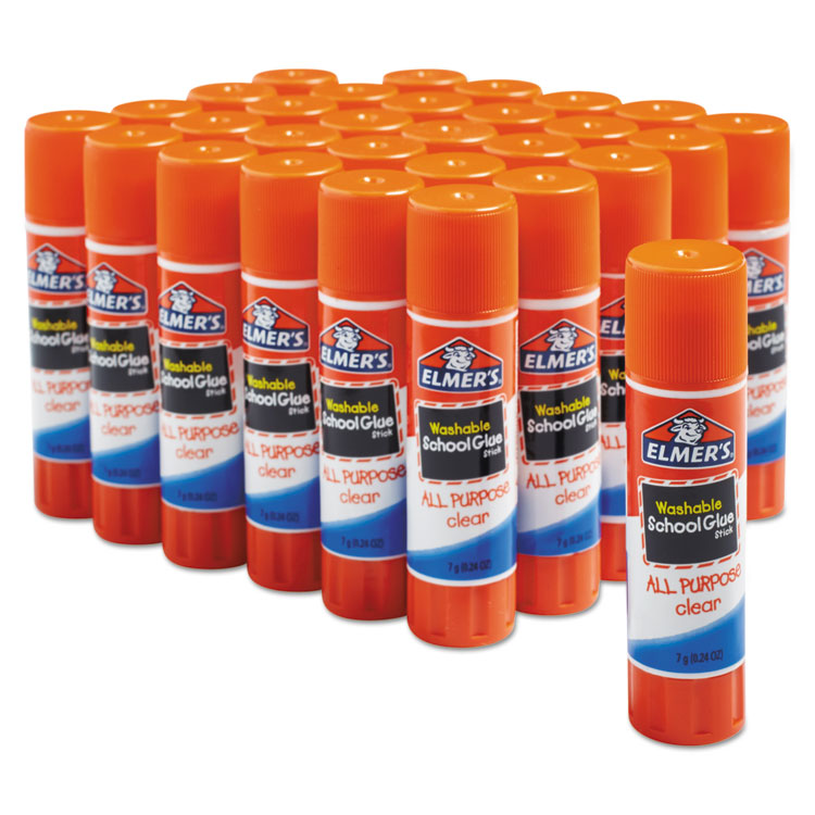 WASHABLE SCHOOL GLUE STICKS, 0.21 OZ, APPLIES AND DRIES CLEAR, 8/PACK