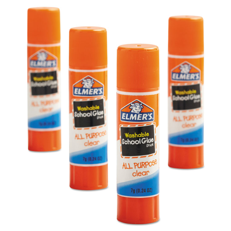 WASHABLE SCHOOL GLUE STICKS, 0.21 OZ, APPLIES AND DRIES CLEAR, 8/PACK