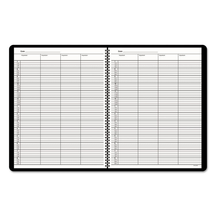 Four-Person Group Undated Daily Appointment Book, 10.88 X 8.5, Black Cover, 12-Month (jan To Dec): Undated