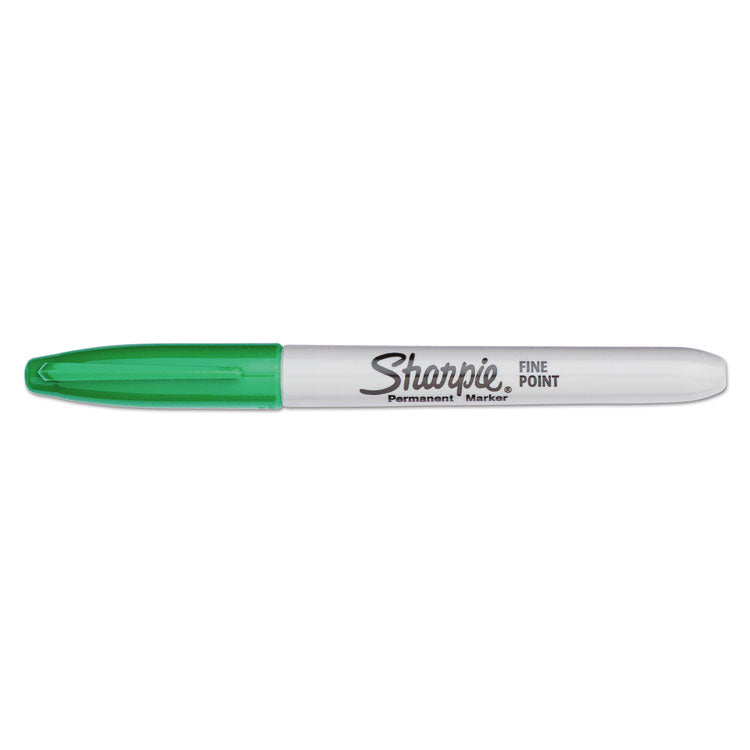 Fine Bullet Tip Permanent Marker, Green, Dozen