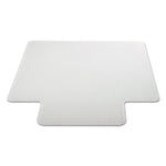 Occasional Use Studded Chair Mat For Flat Pile Carpet, 36 X 48, Lipped, Clear