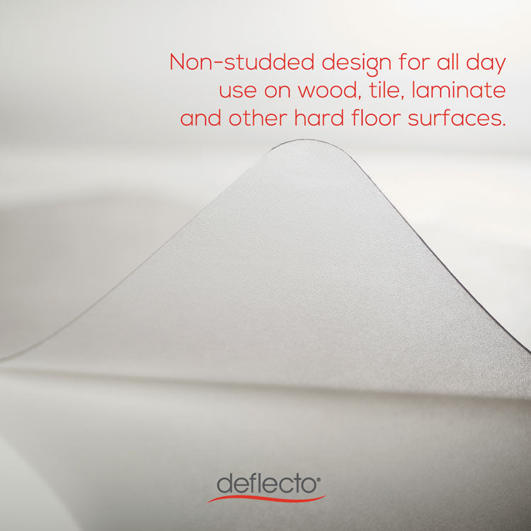 All Day Use Non-Studded Chair Mat For Hard Floors, 45 X 53, Wide Lipped, Clear