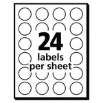 Removable Multi-Use Labels, Inkjet/Laser Printers, 0.75" dia, White, 24/Sheet, 42 Sheets/Pack, (5408)