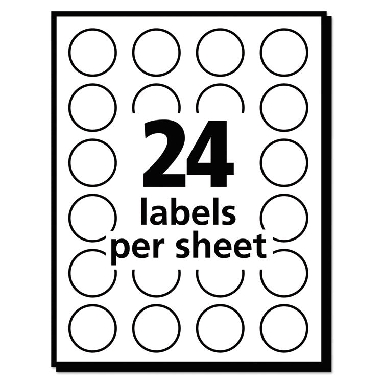 Printable Self-Adhesive Removable Color-Coding Labels, 0.75" dia, Neon Green, 24/Sheet, 42 Sheets/Pack, (5468)