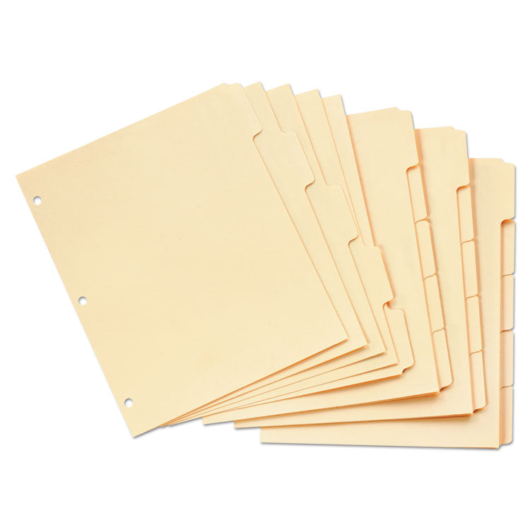 Write-On Tab Dividers, 5-Tab, 11 X 8.5, Manila, 20 Sets