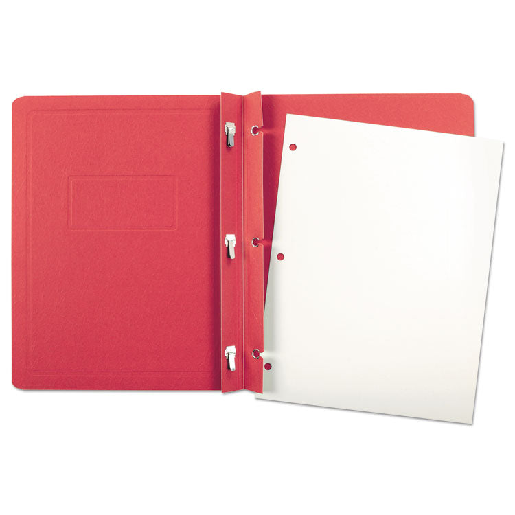 Report Cover, Three-Prong Fastener, 0.5" Capacity, 8.5 X 11, Red/red, 25/box