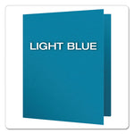 Twin-Pocket Folders With 3 Fasteners, 0.5" Capacity, 11 X 8.5, Light Blue, 25/box