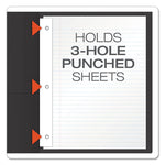 Twin-Pocket Folders With 3 Fasteners, 0.5" Capacity, 11 X 8.5, Black 25/box