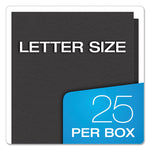 Twin-Pocket Folders With 3 Fasteners, 0.5" Capacity, 11 X 8.5, Black 25/box