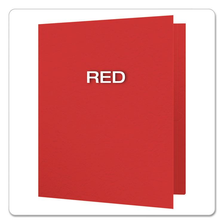 Twin-Pocket Folders With 3 Fasteners, 0.5" Capacity, 11 X 8.5, Red, 25/box