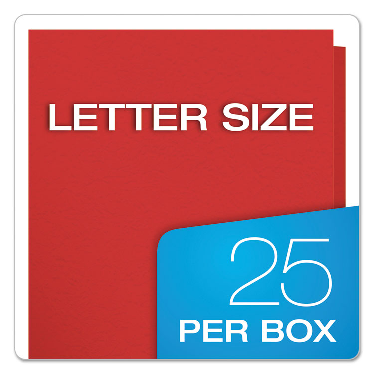 Twin-Pocket Folders With 3 Fasteners, 0.5" Capacity, 11 X 8.5, Red, 25/box