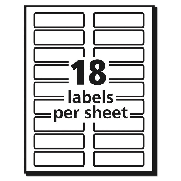 Extra-Large Trueblock File Folder Labels With Sure Feed Technology, 0.94 X 3.44, White, 18/sheet, 25 Sheets/pack