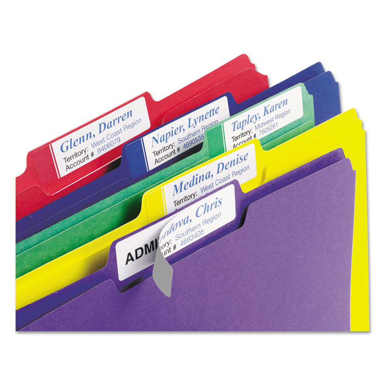 Extra-Large Trueblock File Folder Labels With Sure Feed Technology, 0.94 X 3.44, White, 18/sheet, 25 Sheets/pack