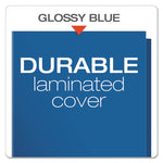 High Gloss Laminated Paperboard Folder, 100-Sheet Capacity, 11 X 8.5, Blue, 25/box