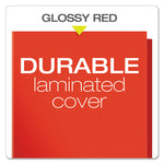 High Gloss Laminated Paperboard Folder, 100-Sheet Capacity, 11 X 8.5, Red, 25/box