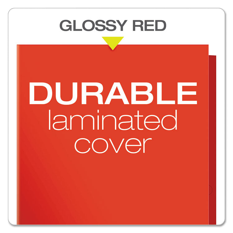 High Gloss Laminated Paperboard Folder, 100-Sheet Capacity, 11 X 8.5, Red, 25/box