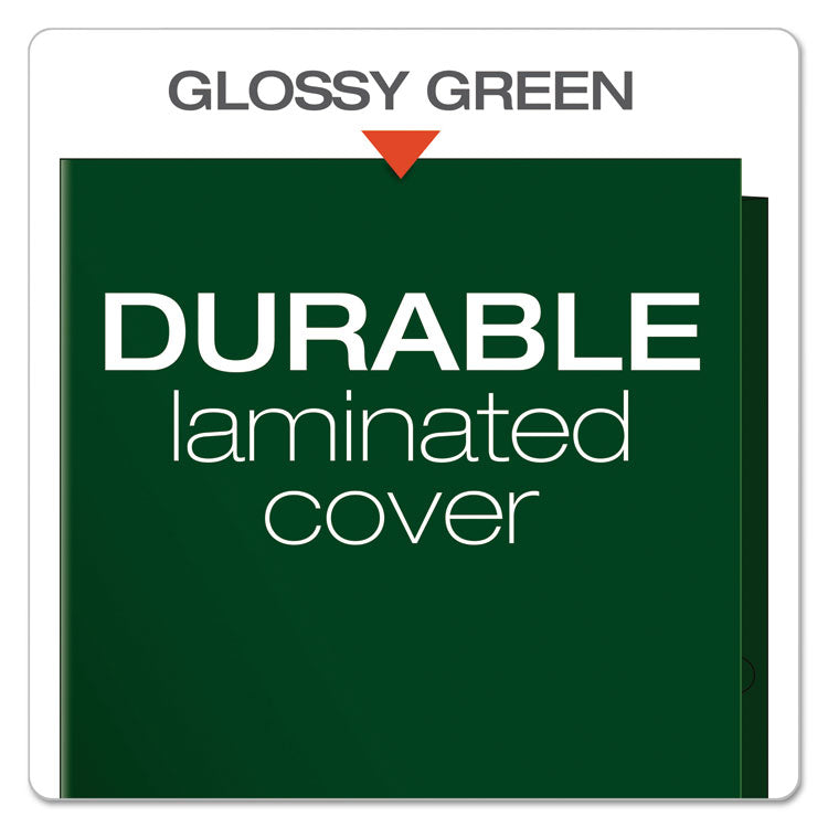 High Gloss Laminated Paperboard Folder, 100-Sheet Capacity, 11 X 8.5, Green, 25/box