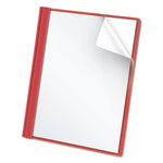 Clear Front Standard Grade Report Cover, Three-Prong Fastener, 0.5" Capacity, 8.5 X 11, Clear/red, 25/box
