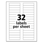 Durable Permanent Id Labels With Trueblock Technology, Laser Printers, 0.63 X 3, White, 32/sheet, 50 Sheets/pack