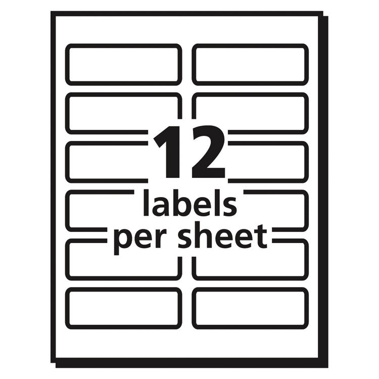 Vibrant Laser Color-Print Labels w/ Sure Feed, 1.25 x 3.75, White, 300/Pack