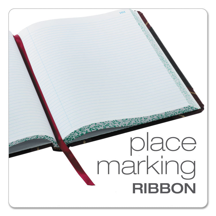Extra-Durable Bound Book, Single-Page Record-Rule Format, Black/maroon/gold Cover, 10.13 X 7.78 Sheets, 300 Sheets/book