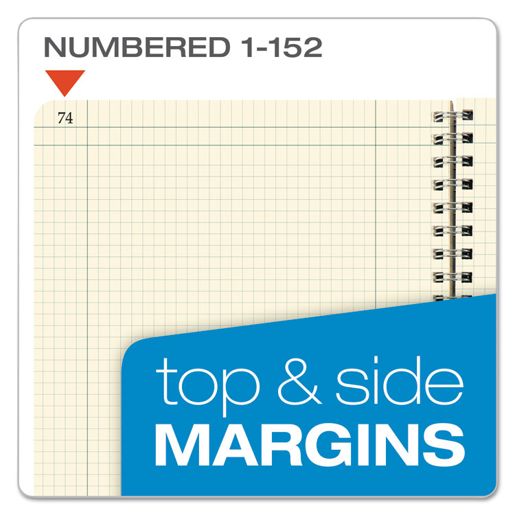 Computation Book, Quadrille Rule (4 sq/in), Brown Cover, (76) 11.75 x 9.25 Sheets