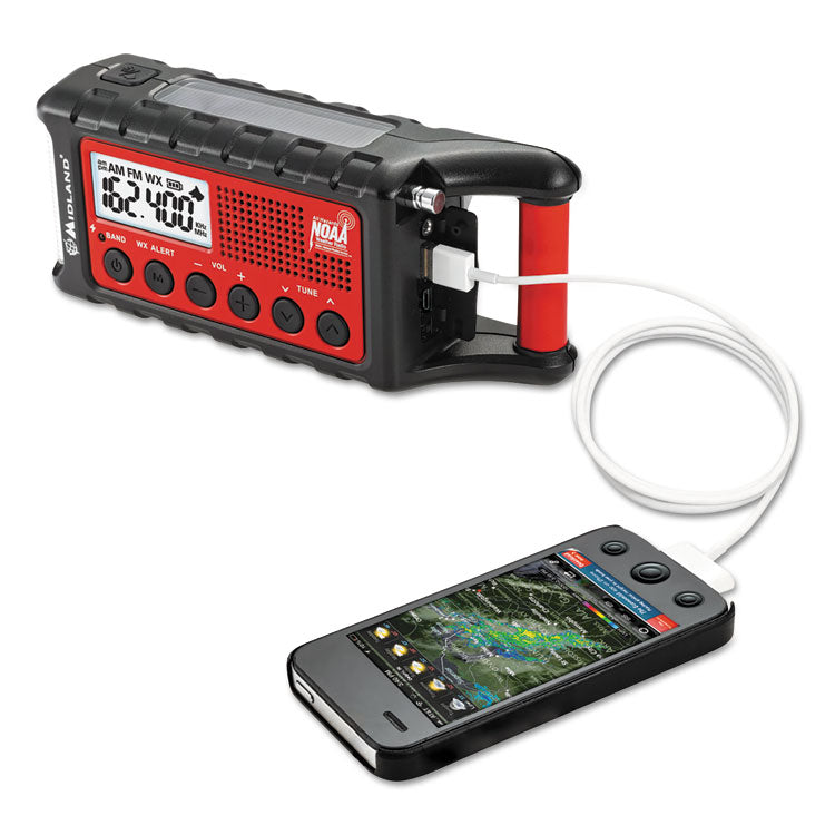 er310 weather alert radio, 32 hour run time, red