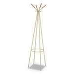 Family Coat Rack, 4 Garments, 16.5w X 16.5d X 72.75h, Cream