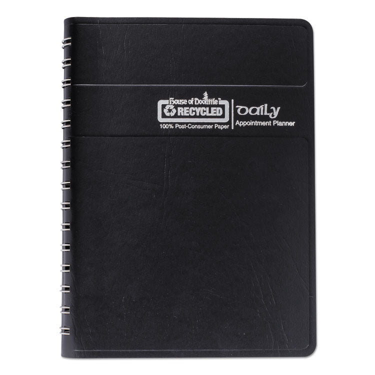 Memo Size Daily Appointment Book with 15-Minute Schedule, 8 x 5, Black Cover, 12-Month (Jan to Dec): 2025