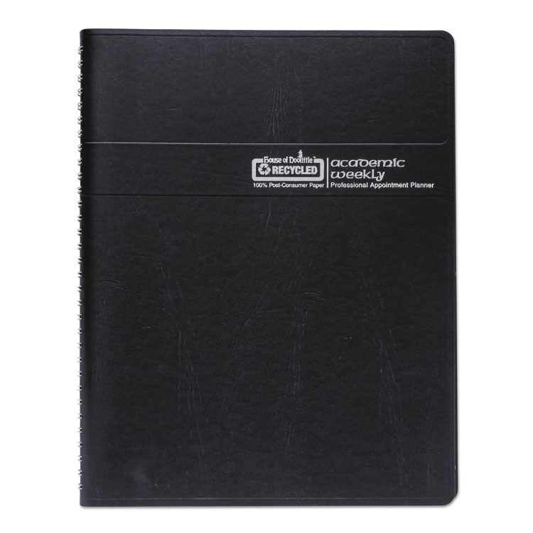Academic Year Recycled Professional Weekly Planner, 11 x 8.5, Black Wirebound Soft Cover, 12-Month (Aug to July): 2025-2026