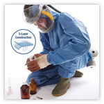 A60 Elastic-Cuff, Ankles and Back Hooded Coveralls, X-Large, Blue, 24/Carton