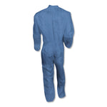 A60 Elastic-Cuff, Ankle and Back Coveralls, Large, Blue, 24/Carton