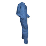 A60 Elastic-Cuff, Ankle and Back Coveralls, Large, Blue, 24/Carton