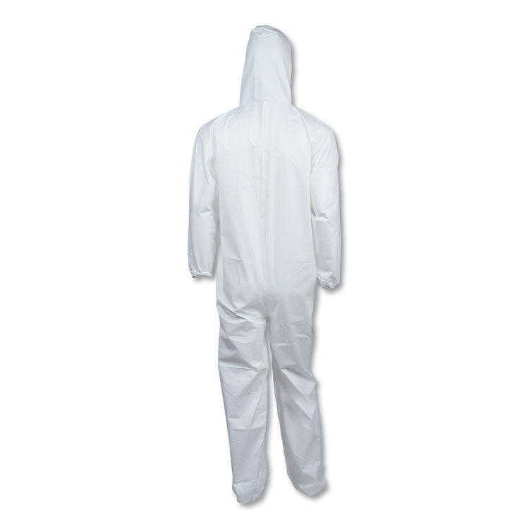 A40 Elastic-Cuff and Ankles Hooded Coveralls, X-Large, White, 25/Carton
