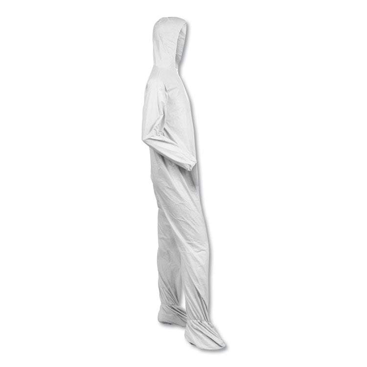 A40 Elastic-Cuff, Ankle, Hood and Boot Coveralls, 2X-Large, White, 25/Carton