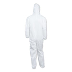 A40 Elastic-Cuff and Ankle Hooded Coveralls, Large, White, 25/Carton