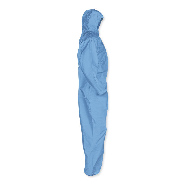 A60 Elastic-Cuff, Ankles and Back Hooded Coveralls, X-Large, Blue, 24/Carton