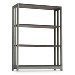 Trento Line Bookcase, Three-Shelf, 31.5w x 11.63d x 43.25h, Mocha
