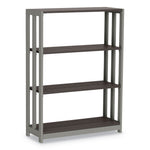 Trento Line Bookcase, Three-Shelf, 31.5w x 11.63d x 43.25h, Mocha