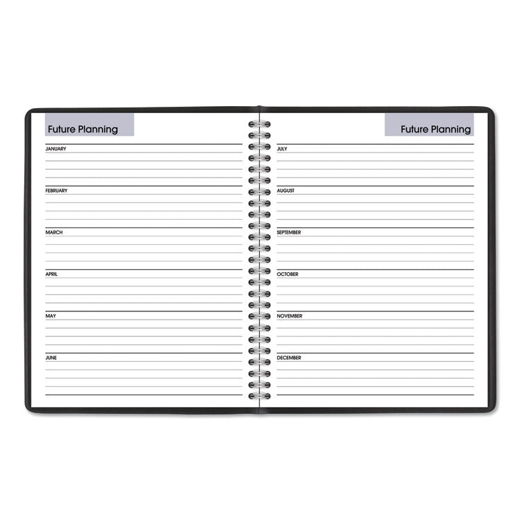 DayMinder Monthly Planner with Notes Column, Ruled Blocks, 8.75 x 7, Black Cover, 12-Month (Jan to Dec): 2025